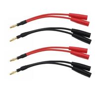EMSea 4 Pz 4mm Spina Maschio A Banana A 2 Spine Femmina Presa Jack A Banana Adattatore Spina 14AWG Spina A Banana Cavo Separatore Per Aeroplani Telecomandati