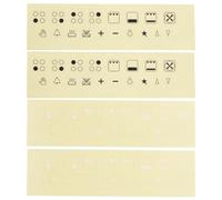 EMSea 4 Pz Fornello Forno Stufa Gamma Piano Cottura Adesivi Forno Decalcomanie Etichette Marcature Adesivi Sostituzione Nero Bianco Etichette Manopola Decalcomania
