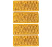 EMSea 4 riflettori autoadesivi rettangolari, 70 x 30 mm, riflettori di sicurezza con adesivo per veicoli, camion, camper, cargo, arancione