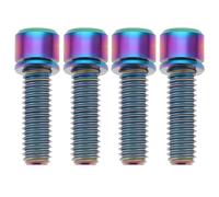 EMSea 4 viti in titanio per bicicletta, M6 x 20 mm, per mountain bike, bici da strada e mountain bike, 26,3 x 8,7 mm, vite freno a disco
