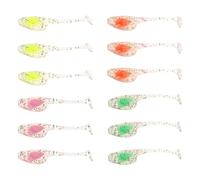 EMSea 40 Pezzi 5 Cm Crappie Esche 0,8 G Shad Artificiali Morbide Pesca T Tail Rosa Arancione Giallo Verde Artificiali In Silicone