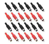 EMSea 40PCS Adattatore Spina RCA A Saldare Connettore Audio Video Sostituzione RCA Maschio E Femmina Jack (10 Rosso/nero Maschio E 10 Rosso/nero Femmina)