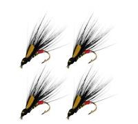 EMSea 4x Mosche Per Trote Bagnate Black Cormorant 10 Ami Adatte Per La Pesca Alla Trota D'acqua