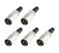 EMSea 5 Connettori XLR Maschio A 4 Pin Senza Bloccaggio Contatti Placcati In Argento Adatti Per Apparecchiature Audio Con Mixer Per Microfono