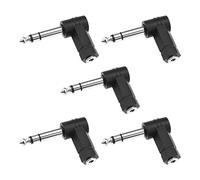 EMSea 5 Pezzi Adattatore Audio Stereo Ad Angolo Retto 6,35 Mm A 3 Poli TRS Maschio A 3,5 Mm Femmina Convertitore Connettore Per Cuffie Auricolari Pianoforte Elettrico Mixer Chitarra