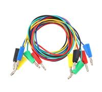 EMSea 5 Pezzi Doppia Spina A Banana Da 4 mm 5 Colori Puntali Per Multimetro Filo Di Piombo Cavo Collegabile In Silicone Per Test Elettrici Di Laboratorio 100 cm