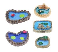 EMSea 5 Pezzi Laghetti Per Case Delle Bambole Paesaggio In Miniatura Resina Ornamenti Per Laghetto Da Giardino Fatato Accessori Per La Decorazione dell'acquario Per l'arredamento