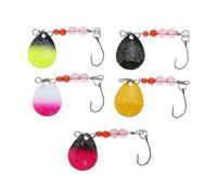 EMSea 5 Pezzi Set Di Esche Da Pesca Per Spinner Da Pesca Alla Trota Kit Da Spinnerbait Da Pesca Esche Da Pesca Con Gancio Singolo Esche Da Pesca In Metallo Dispositivo Da Pesca Per Trota Spigola,2.2g