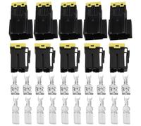 EMSea 5 Set 2 Vie 2 Pin Alta Corrente 9,5mm Multi Connettore E Terminali 60 AMP 60-A Nominale Connettore Elettrico Per Auto Moto Camion