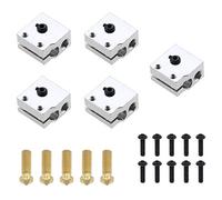 EMSea 5 Set Di Blocco Riscaldatore E Ugello In Ottone Da 0,4 Mm Compatibile con E3D V6 Volcano Filamento Da 1,75 Mm