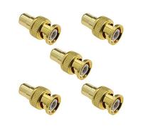 EMSea 5 x connettori maschio BNC ad adattatore jack femmina RCA connettore coassiale RF placcato oro per apparecchiature elettroniche radio