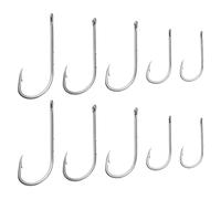 EMSea 50 ganci per esche da pesca in mare, amo con gambo spinato amo amo da pesca gancio per verme per acqua dolce salata scorfano Snook nero