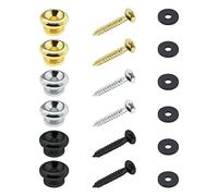 EMSea 6 set di 6 pulsanti per tracolla per chitarra in metallo per chitarra elettrica classica acustica Bass Ukulele argento oro nero