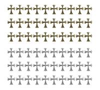 EMSea 60PCS Croce Nail Art Charms Metallo 3D Punk Nail Ornamenti per Manicure Nail Art Artigianato Accessori FAI DA TE Forniture Decorazione Bronzo e Argento Antico