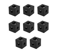 EMSea 8 Pezzi Cubi Con Staffa Angolare Nera Da Connettori Angolari A Cubo A Tre Vie Adatti Per Tutti I Profilati In Alluminio Con Scanalatura A V Della Serie 2020 Profilo 20x20x20mm