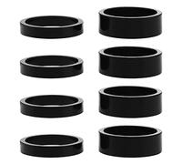 EMSea 8 Pezzi Distanziatore Stelo Testa Di Ricambio Distanziatore Tubo Sterzo Lega Di Alluminio Rondella Cuffia Compatibile Con 25,4mm Stelo Forcella Anteriore Da Mountain Bike Nero