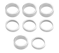 EMSea 8 Pezzi Distanziatore Stelo Testa Ricambio Distanziatore Tubo SterzoCuffia Bicicletta Compatibile Con Forcella Anteriore 25,4 Mm MTB/BMX/mountain Bike Argento (4 Pezzi 5 Mm E 4 Pezzi 10 Mm)