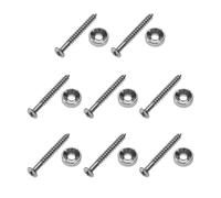 EMSea 8 Set Viti Di Montaggio Per Manico Per Chitarra Elettrica 44,5x 4,5 mm Bulloni Con Boccole Per Boccole In Metallo Per Basso Elettrico Acustico Argento
