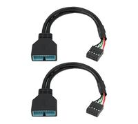 EMSea Cavo Adattatore Da 2 Pezzi USB 3.0 19 Pin Connettore Maschio A USB 2.0 Connettore Interno 9 Pin Adatto Per Chassis Interfaccia Esterna 3.0 (20 Cm)