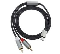 EMSea Cavo audio a Y da tipo C a 2 RCA Cavo audio USB C a RCA Compatibile con Huawei Phone Compatibile con Xiaomi Phone Amplifier DVD TV Speaker