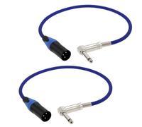 EMSea Cavo Audio Per Microfono Maschio TS 1/4 Ad Angolo Retto Da 2 Pezzi A XLR 3 Pin 22awg Per Strumenti Mixer Microfono (53 Cm)