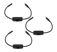 EMSea Cavo di prolunga per interruttore da maschio a femmina di tipo C da 3 pezzi con cavo dell'interruttore di alimentazione del pulsante ON-OFF 28 cm nero