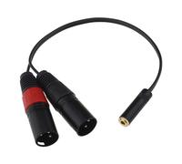 EMSea Cavo Per Microfono Da 3,5 Mm 1/8 Di Pollice Femmina A Doppio XLR Maschio Bilanciato Da 3,5 Mm A 3 Pin Doppio XLR Maschio Stereo Corto Per Computer/MP3/DVD/TV/radio 33,5 Cm