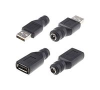 EMSea Confezione Da 4 Convertitori Adattatori Di Alimentazione CC USB A Femmina Da 5,5 X 2,1 Mm Per PC Portatile - 2 Connettori USB Maschio E 2 Connettori USB Femmina