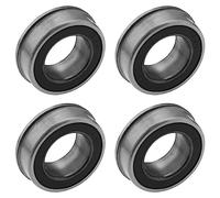 EMSea Cuscinetti a sfera flangiati a gola profonda, F6003-20/2RS, 4 pezzi, 20 x 35 x 11 mm, ABEC-3, doppi cuscinetti sigillati, in acciaio cromato, per uso domestico, macchine da giardino