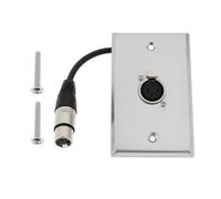 EMSea Piastra Da Parete XLR Senza Saldatura In Acciaio Inossidabile Da 11,4x7 Cm Piastra Da Parete XLR A 1 Porta Femmina-Femmina Piastra Da Parete Audio Con Codino Da 20 Cm