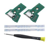 EMSea Scheda di interfaccia 2PCS JDS-055 e cavo a nastro a 12 pin compatibile con PS4 Pro/Slim Wireless Controller sostituzione porta di ricarica Assembly
