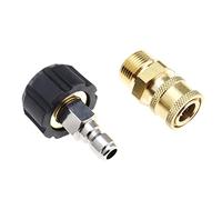 EMSea Set di 2 adattatori per tubo idropulitrice, M22, filettatura da 14 mm femmina a presa rapida da 1/4 di pollice maschio e presa rapida da 1/4 di pollice femmina a M22 14 mm maschio