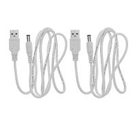 EMSea Set di 2 cavi di ricarica USB 2.0 A maschio a 5,5 x 2,5 mm DC 5 V prese di alimentazione, connettore a barile, cavo di ricarica per router USB, luci e ventilatori, orologi
