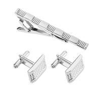 EMSea Set di 3 fermacravatta da uomo e gemelli, per camicie da lavoro, cravatta, fermacravatta, per matrimoni, riunioni di lavoro, festa del papà, San Valentino, Multisize, rame