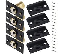 EMSea Set di 4 chiavistelli per porta a sfera a rullo, con viti di fissaggio per casa, armadio, porta, colore: nero