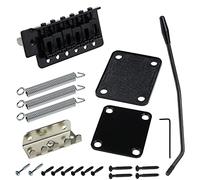 EMSea Set di sistemi di ponte per chitarra elettrica con piastra per collo Whammy Bar di ricambio compatibile con Fender Start ST chitarra nera in lega di zinco