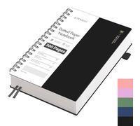 EMSHOI Taccuino B5 a pois, Bullet Dot Journal, 300 pagine/150 fogli, carta spessa 100 g/mq, copertina rigida in PVC, per donne, uomini, ufficio, scuola, scrittura, 19 x 25 cm, colore: nero