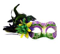 Emsiok 1 maschera veneziana da donna per martedì grasso con piume, maschera veneziana per carnevale, feste in maschera, balli di fine anno, feste in costume