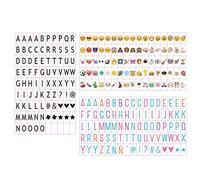 Emsmil 255 Carte di Emoji simboli Lettere e Numeri Nere e Colorate Plastica per A4 LED Light Box Cinematic Box Dimensione Cinematico Luce Scatola