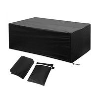 EMSMIL Copertura per Mobili da Giardino Esterno 242x162x100cm Copritavolo Impermeabile Rettangolare Antipolvere Oxford Coperture per Arredo Grande Telo ProtettivoTavolo per Divano Angolare Sedie Nero