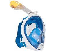 Emsmil Maschera per visione ampia a 180 ° e tappi per le orecchie con design facile da respirare, tecnologia antiappannamento e antigoccia per il nuoto e le immersioni L-XL Blu