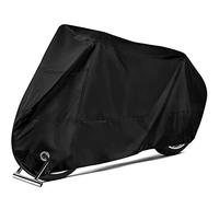 EMSMIL Telo Coprimoto Garage Copri Telone Scooter Telo Antifurto Protettivo XXXL 190T Tessuto Oxford per Moto Impermeabile Protegge da Polvere Pioggia Raggi UV Nero 265 x 105 x 125 cm