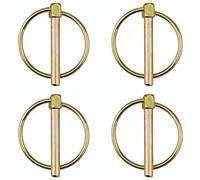 EMSNOVA® Lamine pieghevoli 6 x 45 mm, rotonde, 4 pezzi, acciaio al carbonio, zincato giallo, antiruggine e durevole, con supporto a molla, per rimorchi, trattori, barche, camion e macchine agricole