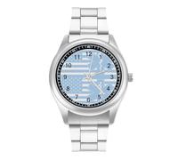 EMT Star of Life - Orologio da polso al quarzo, con bandiera degli Stati Uniti, alla moda, in acciaio inox, con numeri arabi, unisex, Stile:, regular, MHXYZHW