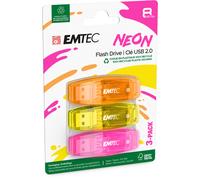 Emtec C410 Neon Unità flash USB 8 GB USB Type-A 2.0 Arancione, Rosa, Giallo - Nouvo