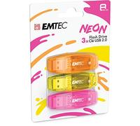 Emtec Chiavetta Usb 2.0 C410 8Gb 3 Pezzi Neon Ecmmd8gc410p3neo Pen Drive