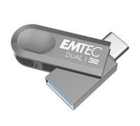 EMTEC - Chiavetta USB 3.2 USB-A Type-C Dual D280 ECMMD32GD283 - Flash Drive Compatibilità universale USB 3.2 - Lettura 80 MB/s, Scrittura 20 MB/s, Eco Design, 32 GB/GB