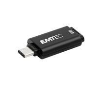 Emtec - Chiavetta USB Type-C 32GB 3.2 compatibile con USB 2.0 e 3.1 - ECMMD32GD403 - Flash Drive Veloce fino a 80MB/s - Chiave ultra leggera - Cappuccio a scatto posteriore - Nero