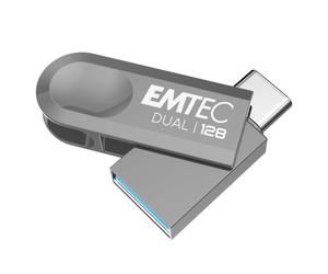 Emtec D280 Dual unitÃ flash USB 128 GB USB Type-A / USB Type-C 3.2 Gen 1 [3.1 Gen 1] Argento (Emtec D280 Dual USB-n?gle 128 NEW