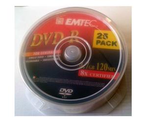 EMTEC DVD-R/25 DVD REGISTRABILE -R 4.7 GB 8X CAKE B. 25 PZ